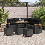 vidaXL Ensemble de canapé de jardin 8 Pièces Noir 90 x 55 x 71 cm