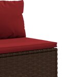 vidaXL Salon de jardin 10 Pièces avec coussins marron résine tressée