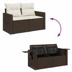 vidaXL Salon de jardin avec coussins 9 Pièces marron résine tressée