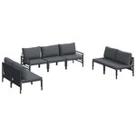vidaXL Ensemble de canapé de jardin 7 Pièces Anthracite Acier