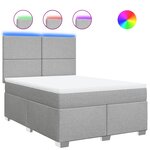 vidaXL Sommier à lattes de lit avec matelas Gris clair 140x190cm Tissu