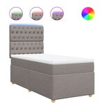 vidaXL Sommier à lattes de lit avec matelas Taupe 100x200 cm Tissu