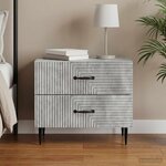 vidaXL Cabinet de chevet avec tiroir Gris béton 62 x 34 5 x 47 5 cm