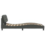 vidaXL Cadre de lit sans matelas Hvar gris foncé 100x200 cm tissu
