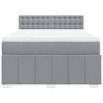 vidaXL Sommier à lattes de lit avec matelas Gris clair 160x200cm Tissu