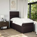 vidaXL Sommier à lattes de lit avec matelas Marron foncé 90x200 cm