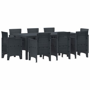 vidaXL Ensemble de salle à manger pour jardin 9 Pièces Anthracite