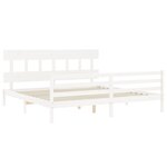 vidaXL Cadre de lit sans matelas blanc 200x200 cm bois massif