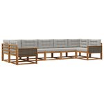 vidaXL Ensemble de canapés d'extérieur 7 pc Naturel et gris clair