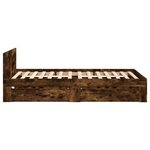 vidaXL Cadre de lit tête de lit chêne fumé 75x190 cm bois ingénierie