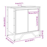 vidaXL Armoire lavabo de salle de bain chêne fumé 60x35x60 cm