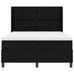 vidaXL Lit à ressorts avec matelas Noir 140 x 200 cm tissu