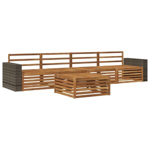 vidaXL Ensemble de canapés d'extérieur 5 pc Naturel