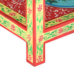 vidaXL Table console peinte à la main 80x35x75 cm Bois de manguier