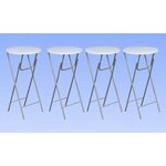 vidaXL Table de bar 4 Pièces avec dessus de table en MDF Blanc