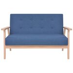 vidaXL Ensemble de canapé 2 Pièces Tissu bleu