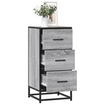 vidaXL Buffet sonoma gris 35 5x35x76 cm bois d'ingénierie et métal