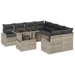 vidaXL Ensemble de canapé de jardin 9 Pièces Gris clair 100 x 55 x 73 cm