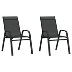 vidaXL Ensemble de bistro de jardin 3 Pièces Noir