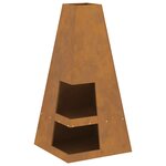 vidaXL brasero avec espace de rangement pour bûches  50 x 50 x 100 cm - acier corten