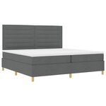 vidaXL Lit à ressorts avec matelas Gris foncé 200 x 200 cm tissu