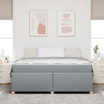 vidaXL Cadre de lit avec matelas Gris clair 180 x 200 cm tissu