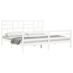 vidaXL Cadre de lit sans matelas blanc bois massif