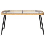vidaXL Table basse Marron et Noir 90 x 45 x 43 cm Poly Rattan et verre