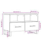 vidaXL Meuble TV Gris béton 80x36x50 cm Bois d'ingénierie