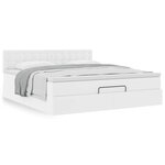 vidaXL Cadre de lit ottoman avec matelas blanc 180x200 cm similicuir