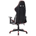 vidaXL Chaise de jeu avec repose-pied Noir et rouge Cuir artificiel