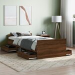 vidaXL Cadre de lit tête de lit et pied de lit chêne marron 90x200 cm
