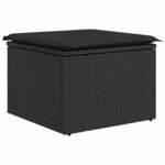 vidaXL Ensemble de canapé de jardin avec coussin 7 Pièces Noir