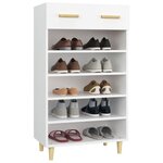 vidaXL Armoire à chaussures Blanc 60x35x105 cm Bois d'ingénierie