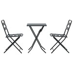 vidaXL Ensemble bistro de jardin 3 Pièces Anthracite Acier