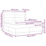 vidaXL Lit à ressort avec Matelas & LED Gris Foncé 180x200 cm Tissu