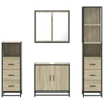vidaXL Ensemble de meubles de salle de bain 4 Pièces chêne sonoma
