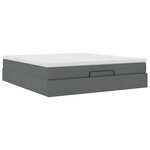 VidaXL Cadre de lit ottoman avec matelas gris foncé 180x200 cm tissu
