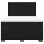 vidaXL Sommier à lattes de lit et matelas Noir 160x200 cm Velours