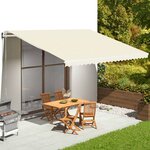vidaXL Tissu de remplacement pour auvent Crème 5x3 5 m