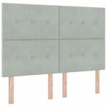 Tête de lit en velours gris clair capitonnée 160 cm