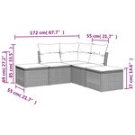 vidaXL Salon de jardin 5 Pièces avec coussins noir résine tressée