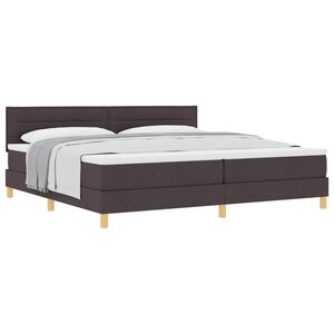 vidaXL Lit à ressorts avec matelas Marron foncé 200 x 200 cm tissu