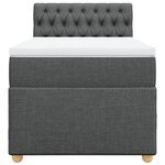 vidaXL Sommier à lattes de lit avec matelas gris foncé simple tissu