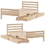 vidaXL Cadre de lit sans matelas 100x200 cm bois massif de pin