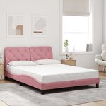 vidaXL Cadre de lit sans matelas rose 140x190 cm velours