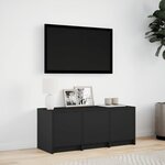 vidaXL Meuble TV avec LED noir 97x34x40 cm bois d'ingénierie