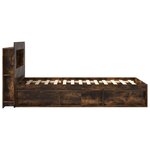 vidaXL Cadre de lit avec rangement Chêne fumé 100 x 200 cm