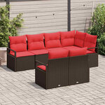 vidaXL Ensemble de Canapés 7 Pièces Marron polyrotin