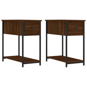 vidaXL Tables de chevet 2Pièces chêne marron 30x60x60cm bois d'ingénierie